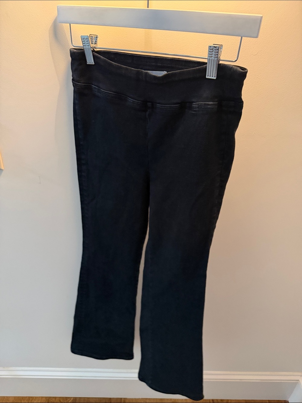 Frame Denim Black Flared Pull-On Jeans